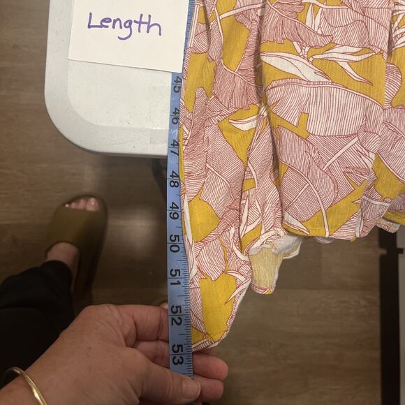 Knox Rose Womens Yellow Red Long Sun Dress L Flutter Sleeve Floral Cottage Core - Picture 10 of 12